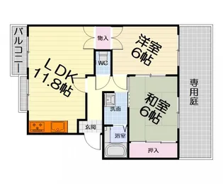 大阪府堺市西区草部【アパート】の間取り