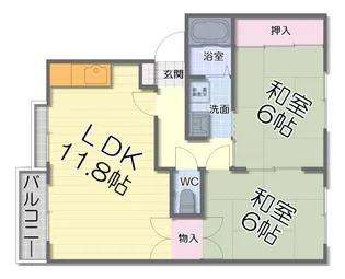 大阪府堺市西区草部【アパート】の間取り