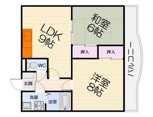 大阪府堺市西区草部【マンション】の間取り