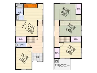 大阪府堺市西区堀上緑町1丁【一戸建】の間取り