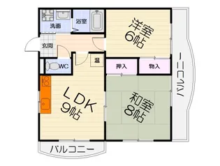 大阪府堺市西区草部【マンション】の間取り