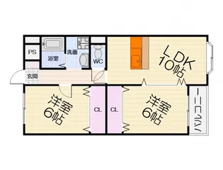 大阪府堺市中区深井北町【マンション】の間取り