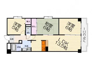 大阪府堺市西区浜寺南町1丁【マンション】の間取り