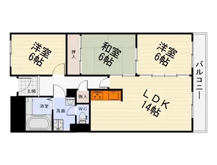 大阪府泉大津市池浦町3丁目【マンション】の間取り