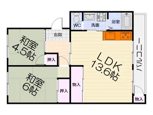 大阪府堺市西区浜寺南町2丁【マンション】の間取り