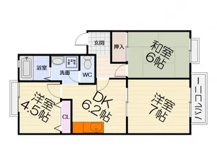 大阪府泉大津市下条町【アパート】の間取り