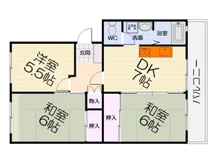 コープ野村浜寺公園 4棟【2階】の間取り