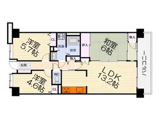 大阪府泉大津市東助松町2丁目【マンション】の間取り