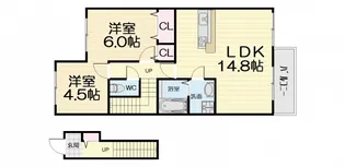 大阪府高石市加茂3丁目【アパート】の間取り