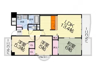 大阪府泉大津市寿町【マンション】の間取り