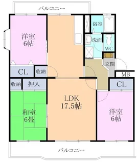 クレール国府台【302号室】の間取り