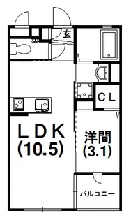 BRIX COURT【203号室】の間取り