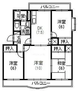 クレールいわた【1階】の間取り