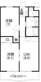 ハミング白木【205号室】の間取り