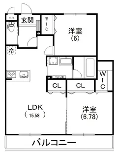 エミネンス西新町【303号室】の間取り