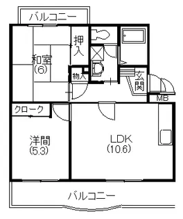 メディオ初生弐番館【1階】の間取り