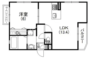La Grande MaisonIII【201号室】の間取り