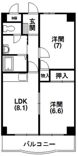 半田山ハイツA棟【3階】の間取り