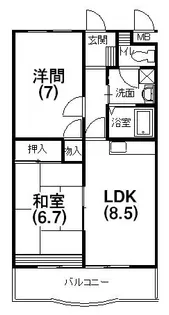 ハミング弥生【3階】の間取り