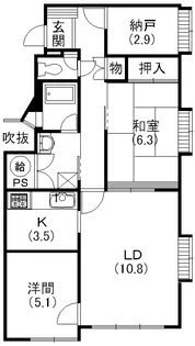 ガーデンロゼ高町【1階】の間取り