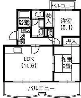 2LDKの間取り画像