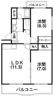 ハイムコターナII【101号室】の間取り
