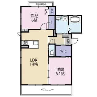 キュテレイアB【202号室】の間取り