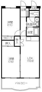 ディアコート布橋【105号室】の間取り