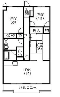 ヴィラクリア【102号室】の間取り