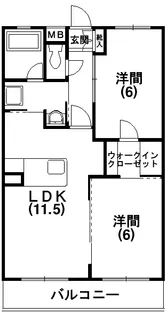 シャルム・ドミール【202号室】の間取り