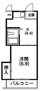 ホワイトコーポII【1階】の間取り