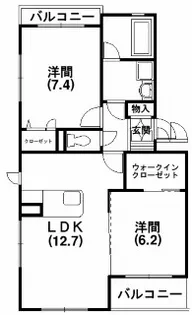 グレイス並木【102号室】の間取り