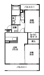 シャンテ高丘【1階】の間取り