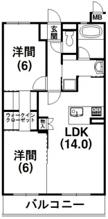マーブルガーデン【202号室】の間取り