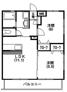 グランシャリオ【101号室】の間取り