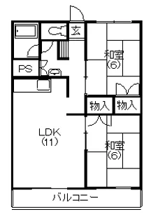 ビレッタ蜆塚S【S2-2号室】の間取り