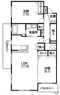 フェリーチェ西都【105号室】の間取り