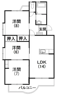 サニーサイドビラB【2階】の間取り