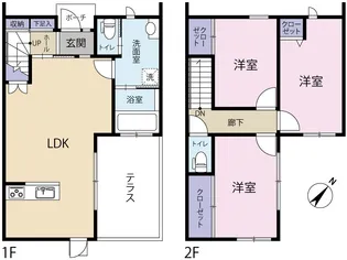 静岡県浜松市中央区佐鳴台3丁目【一戸建】の間取り
