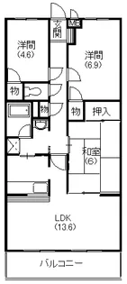リヴェールセントラルハイツ【103号室】の間取り
