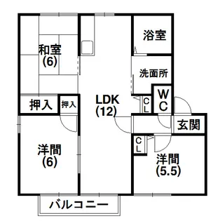 ガーデンハイツ四ツ池A【2階】の間取り
