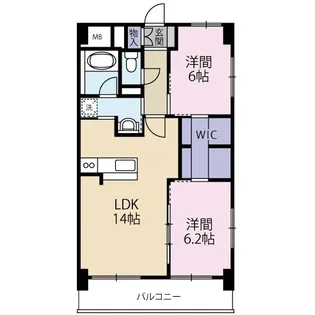 シティガーデン・幸【201号室】の間取り