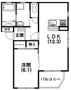 白鳥Lake【101号室】の間取り