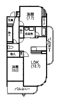 グランドール【201号室】の間取り