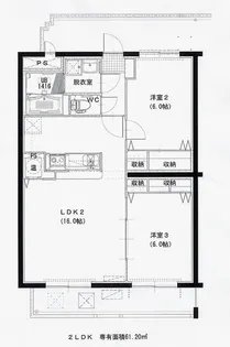 中央ブレインB【302号室】の間取り