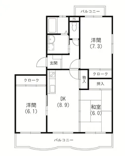 エクレールA【3階】の間取り