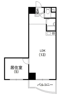 ヒューゲル城北【504号室】の間取り