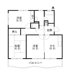 パークハイム和地山【101号室】の間取り