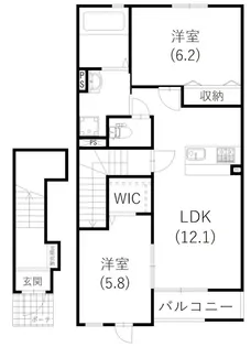 Le calme(ル カルム)【205号室】の間取り