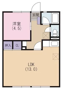 シティハイムアカシ【1階】の間取り